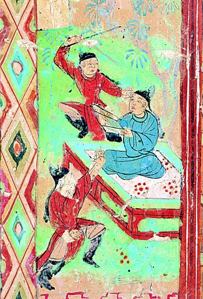 ③盛唐劍術(shù)圖壁畫(huà)