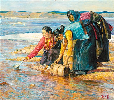 　打水的姑娘們（油畫(huà)） 　　潘義奎