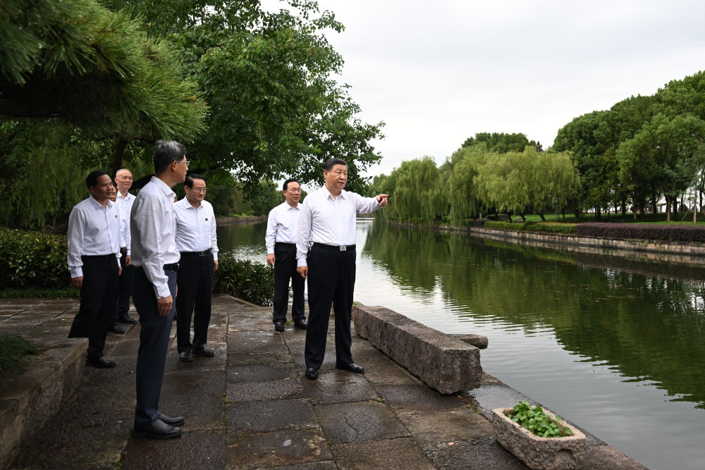 2023年9月20日下午，習近平在浙江省紹興市浙東運河文化園考察。新華社記者 謝環(huán)馳 攝