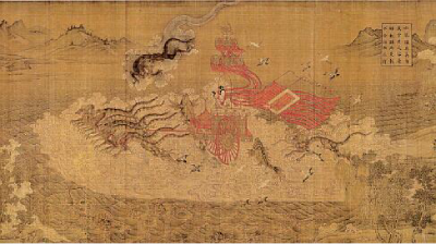 洛神賦圖（局部） 原作為東晉畫(huà)家顧愷之所繪，后有多個(gè)臨摹本，本圖應(yīng)為宋代畫(huà)家所繪。