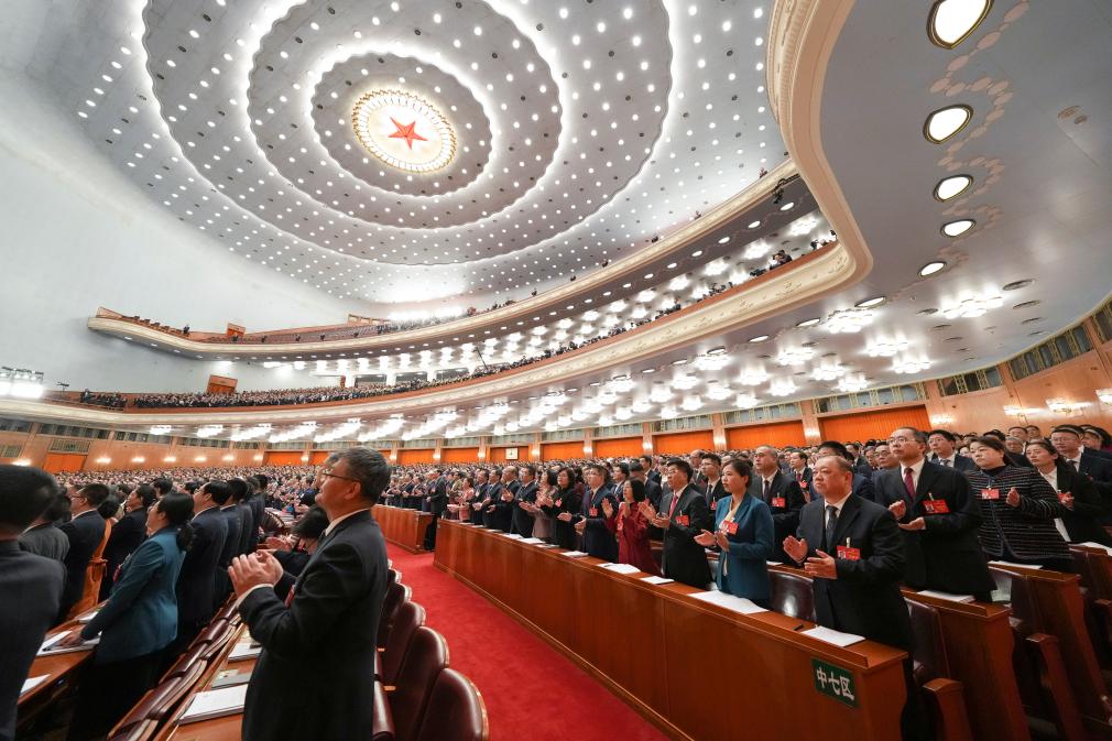 3月5日，第十四屆全國人民代表大會第二次會議在北京人民大會堂開幕。新華社記者 王毓國 攝