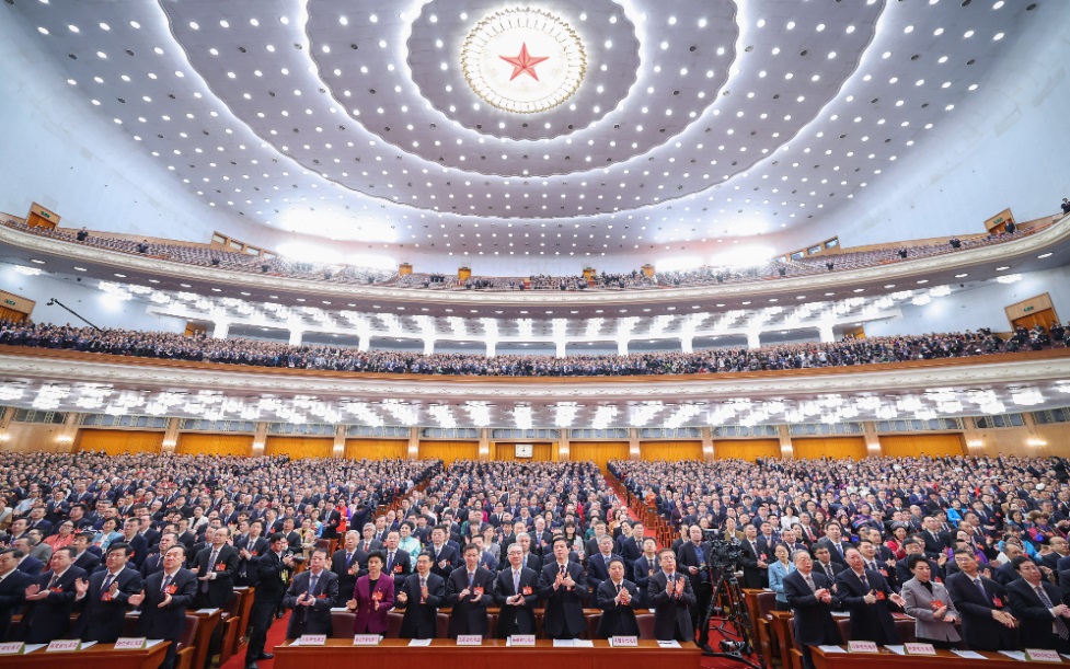 3月8日，十四屆全國人大二次會議在北京人民大會堂舉行第二次全體會議。新華社記者 丁海濤 攝
