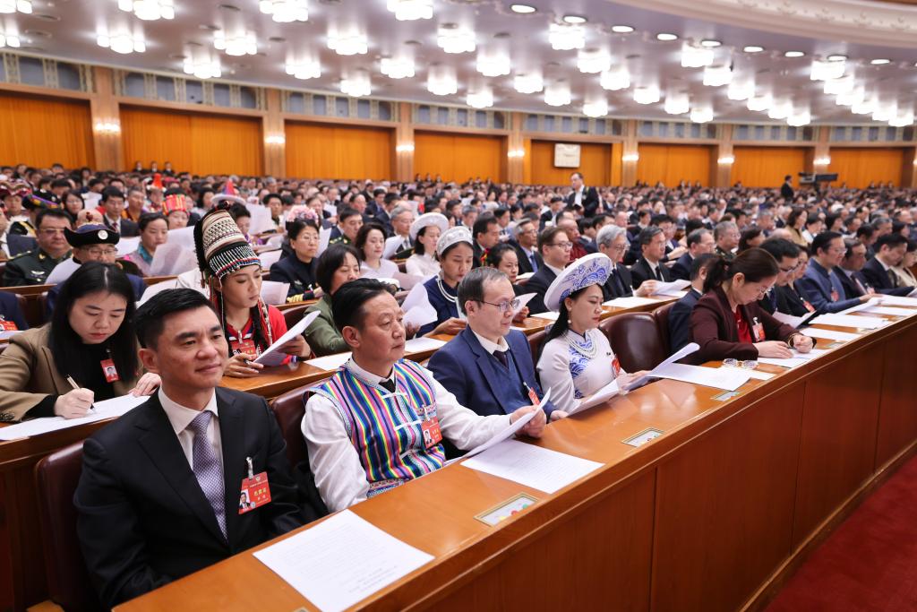 3月10日，中國人民政治協(xié)商會議第十四屆全國委員會第二次會議在北京人民大會堂舉行閉幕會。新華社記者 邢廣利 攝
