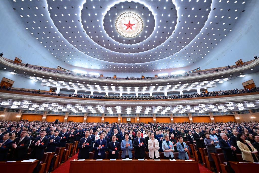 3月10日，中國人民政治協(xié)商會議第十四屆全國委員會第二次會議在北京人民大會堂舉行閉幕會。新華社記者 翟健嵐 攝