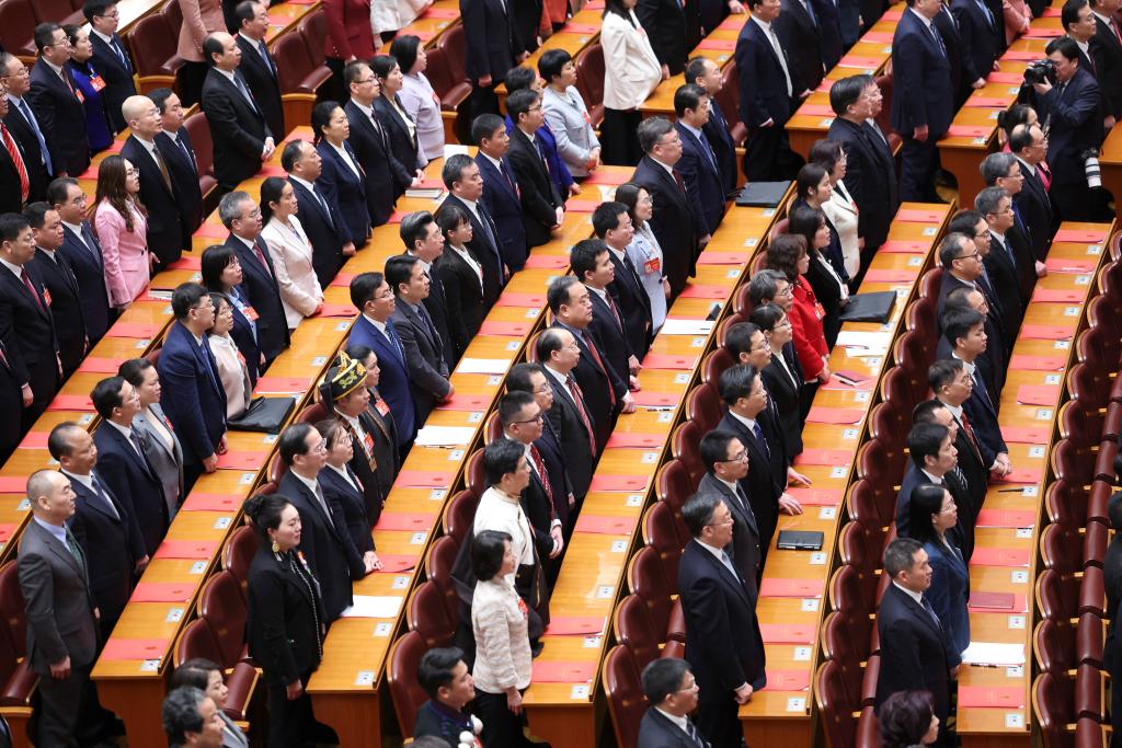 3月11日，第十四屆全國人民代表大會第二次會議在北京人民大會堂舉行閉幕會。新華社記者 丁林 攝