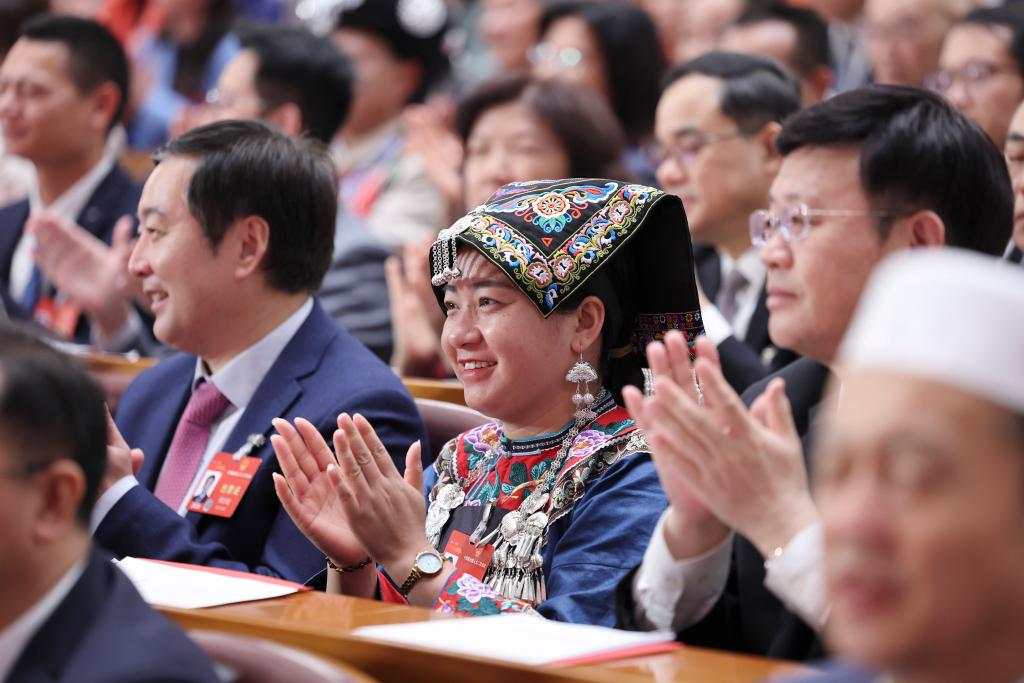 3月11日，第十四屆全國人民代表大會第二次會議在北京人民大會堂舉行閉幕會。新華社記者 姚大偉 攝