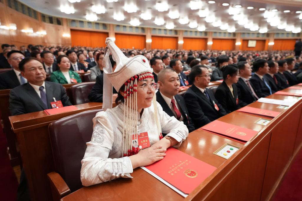 3月11日，第十四屆全國人民代表大會第二次會議在北京人民大會堂舉行閉幕會。新華社記者 王毓國 攝