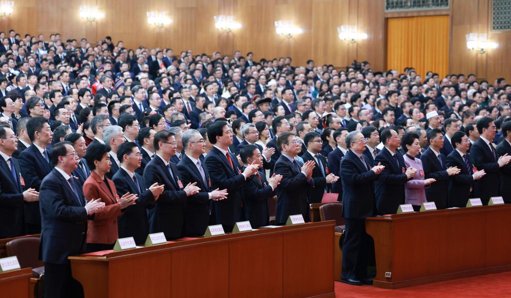 3月11日，第十四屆全國人民代表大會第二次會議在北京人民大會堂舉行閉幕會。新華社記者 王曄 攝