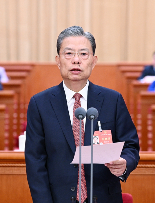 3月11日，第十四屆全國人民代表大會(huì)第二次會(huì)議在北京人民大會(huì)堂舉行閉幕會(huì)。趙樂際主持閉幕會(huì)并講話。新華社記者 李學(xué)仁 攝