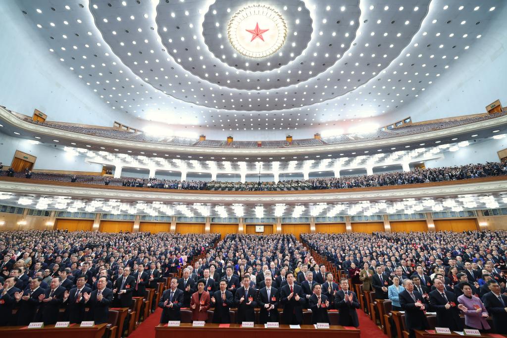 3月11日，第十四屆全國人民代表大會第二次會議在北京人民大會堂舉行閉幕會。新華社記者 黃敬文 攝