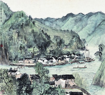 家家都在畫(huà)屏中（中國(guó)畫(huà)） 李可染 北京畫(huà)院供圖