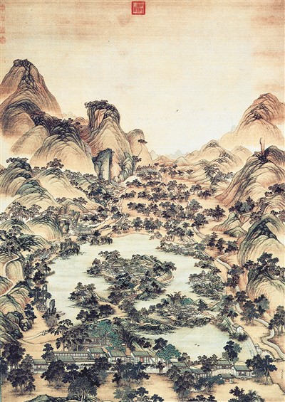 清代冷枚繪避暑山莊圖。 　　本文圖片均由承德避暑山莊博物院提供