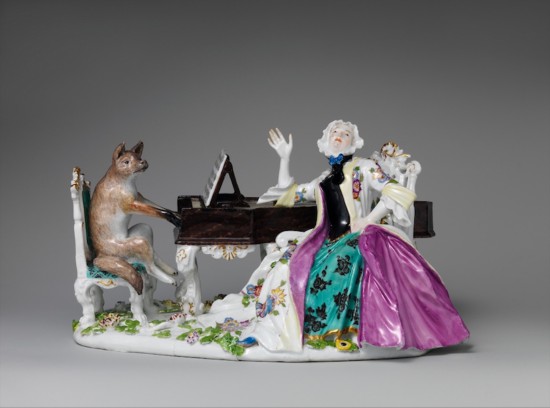 福斯蒂娜·博爾多尼和狐貍（Faustina Bordoni and Fox），陶瓷擺件，德國(guó)，約1743年