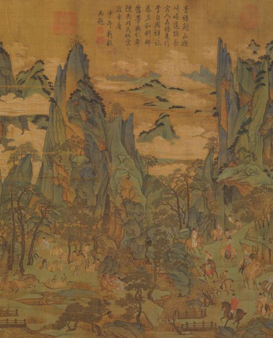唐人 《明皇幸蜀圖》（局部） 絹本設(shè)色 縱55.9厘米 橫81厘米 臺北故宮博物院藏